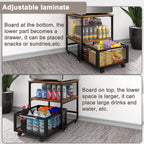 50x50CM Mini Fridge Stand with Storage 4 Lockable
