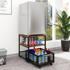 50x50CM Mini Fridge Stand with Storage 4 Lockable