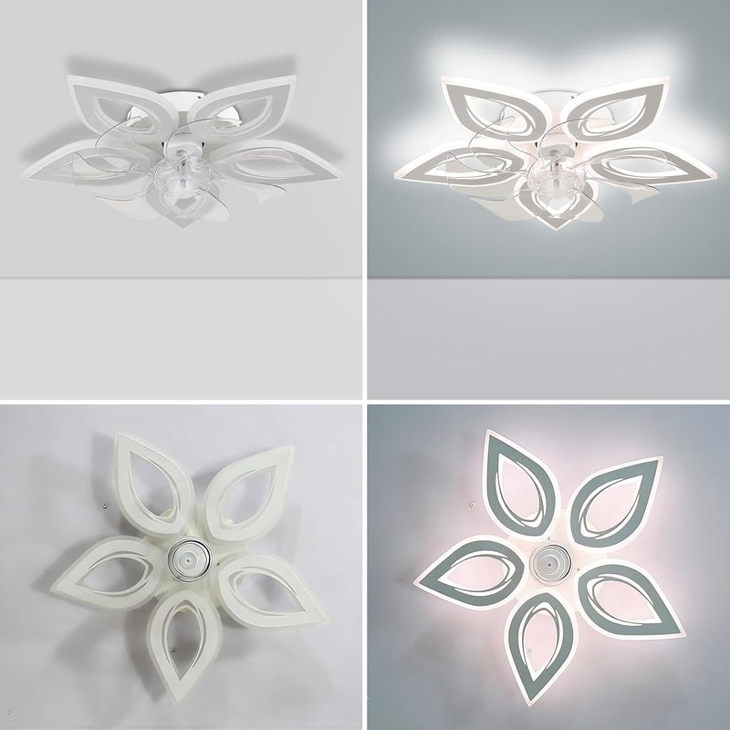 51CM Flush Mount Bladeless Ceiling Fan with Light