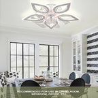 51CM Flush Mount Bladeless Ceiling Fan with Light