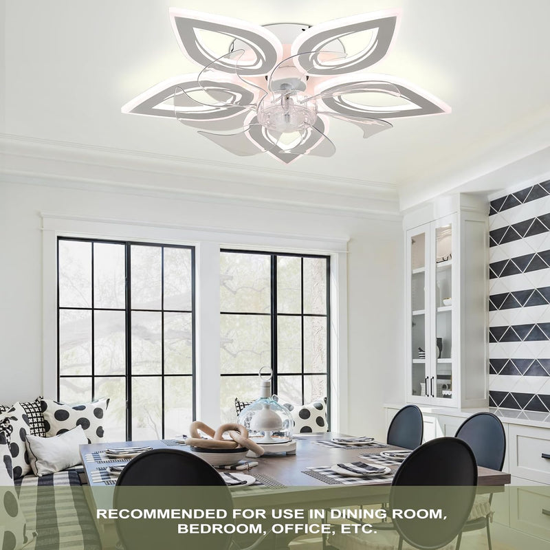 51CM Flush Mount Bladeless Ceiling Fan with Light