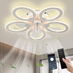 51CM Flush Mount Bladeless Ceiling Fan with Light