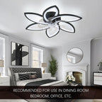 51CM Flush Mount Bladeless Ceiling Fan with Light