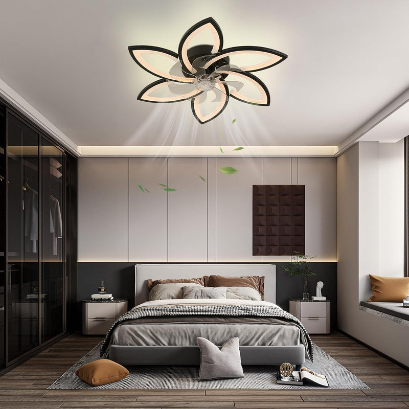 51CM Flush Mount Bladeless Ceiling Fan with Light