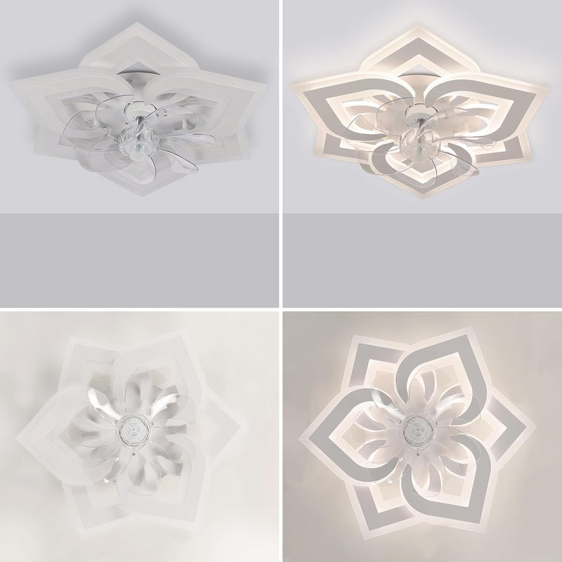 51CM Flush Mount Bladeless Ceiling Fan with Light