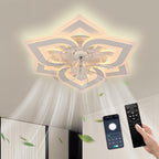 51CM Flush Mount Bladeless Ceiling Fan with Light