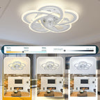 51CM Flush Mount Bladeless Ceiling Fan with Light