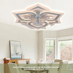51CM Flush Mount Bladeless Ceiling Fan with Light