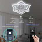 51CM Flush Mount Bladeless Ceiling Fan with Light