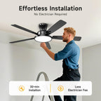 52 Inch Ceiling Fan Lights with Remote Control