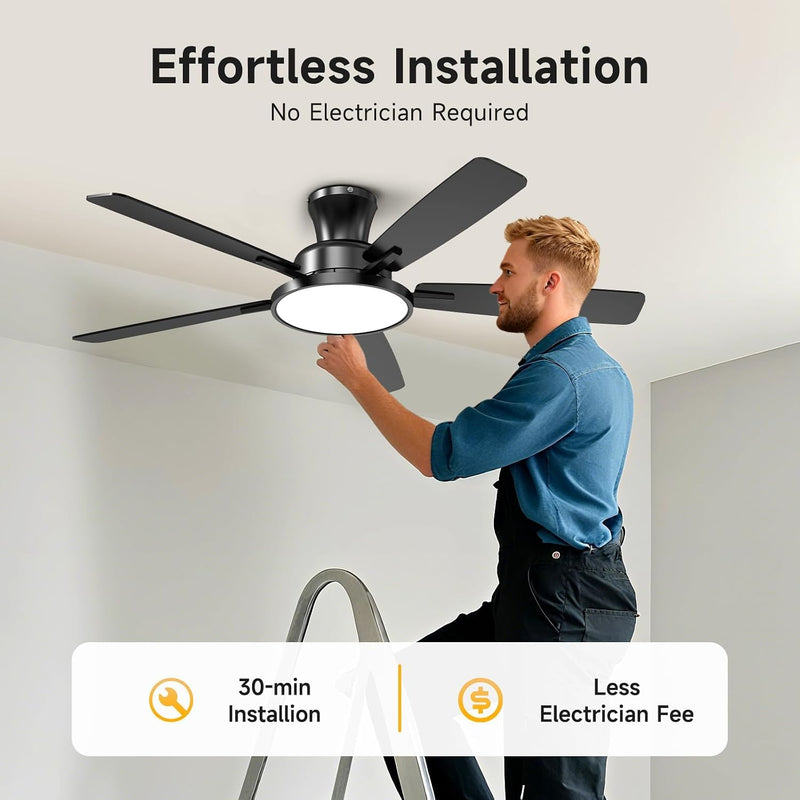 52 Inch Ceiling Fan Lights with Remote Control