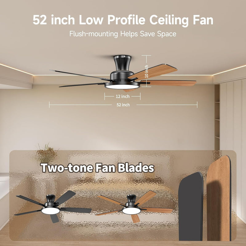 52 Inch Ceiling Fan Lights with Remote Control