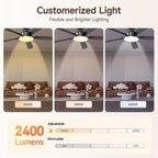 52 Inch Ceiling Fan Lights with Remote Control