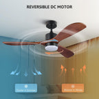 52 Inch Ceiling Fan with Light Remote Control