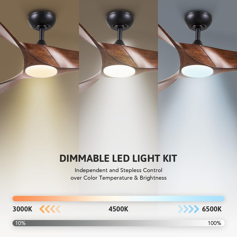 52 Inch Ceiling Fan with Light Remote Control