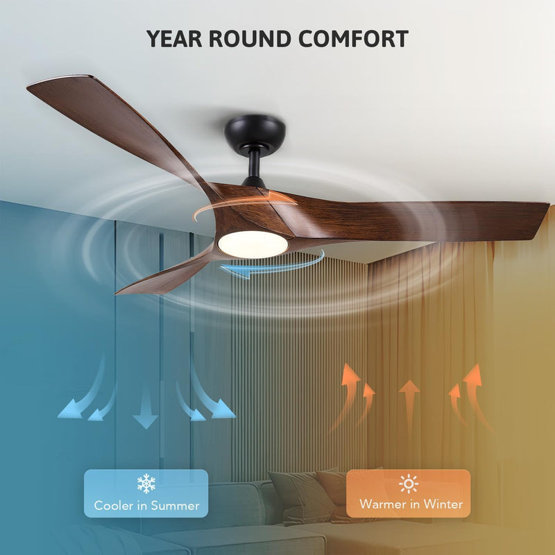52 Inch Ceiling Fan with Light Remote Control