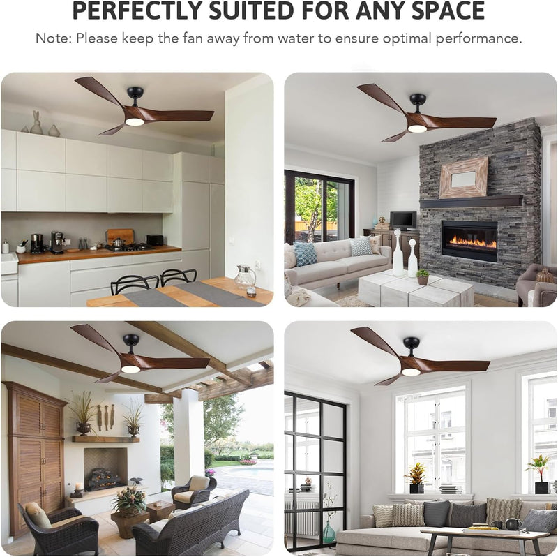 52 Inch Ceiling Fan with Light Remote Control