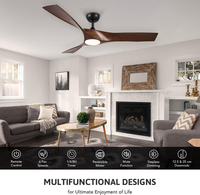 52 Inch Ceiling Fan with Light Remote Control