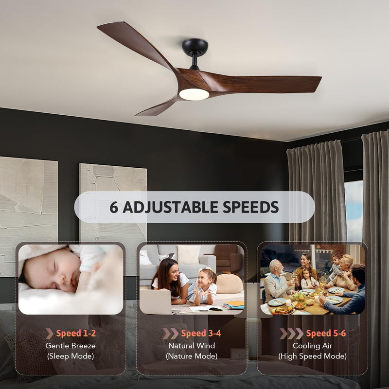 52 Inch Ceiling Fan with Light Remote Control