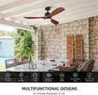 52 Inch Ceiling Fan with Light Remote Control