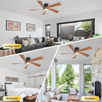 52 Inch Low Profile Ceiling Fan with Lights