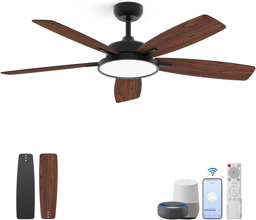 52 Inch Modern Ceiling Fans with Lights