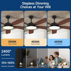 52 Inch Modern Ceiling Fans with Lights