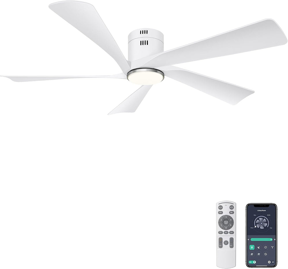 52'' Low Profile Ceiling Fan with Lights Remote