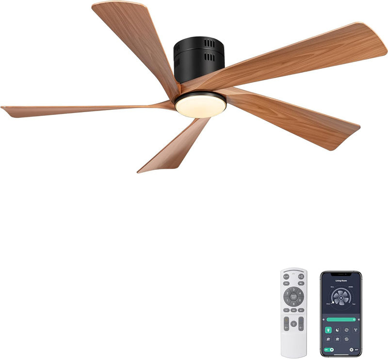 52'' Low Profile Ceiling Fan with Lights Remote