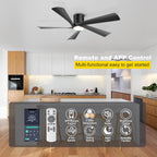 52'' Low Profile Ceiling Fan with Lights Remote