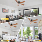 52'' Low Profile Ceiling Fan with Lights Remote