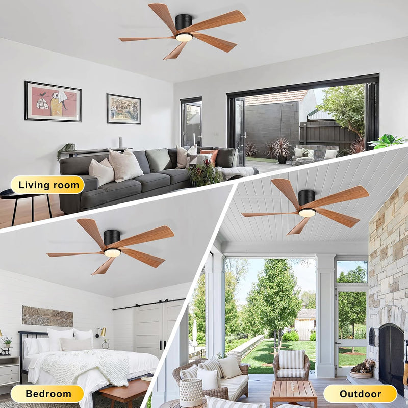 52'' Low Profile Ceiling Fan with Lights Remote