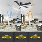 52'' Low Profile Ceiling Fan with Lights Remote
