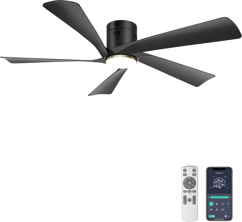 52'' Low Profile Ceiling Fans with Lights Remote