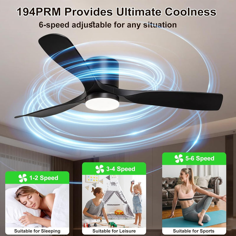 52inch Ceiling Fans with Lights and Remote Smart