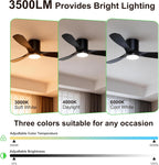 52inch Ceiling Fans with Lights and Remote Smart