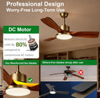 52inch Ceiling Fans with Lights and Remote Smart