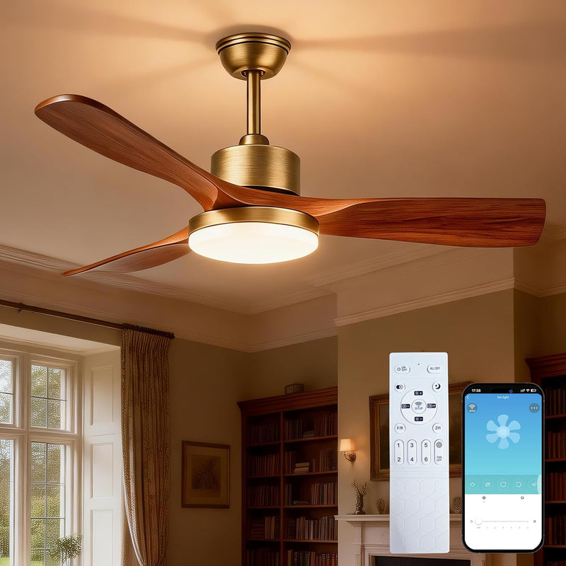 52inch Ceiling Fans with Lights and Remote Smart