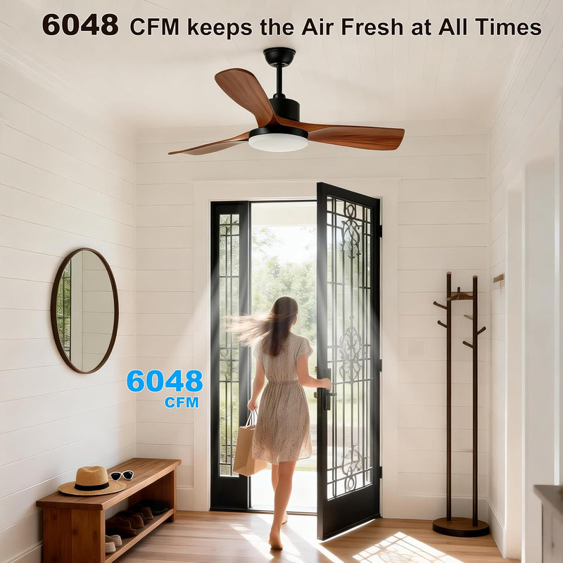 52inch Ceiling Fans with Lights and Remote Smart