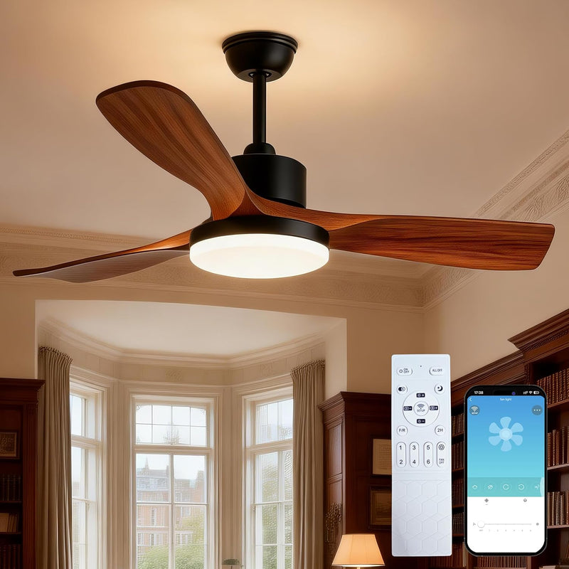 52inch Ceiling Fans with Lights and Remote Smart