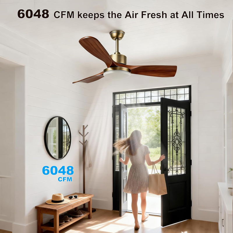 52inch Ceiling Fans with Lights and Remote Smart