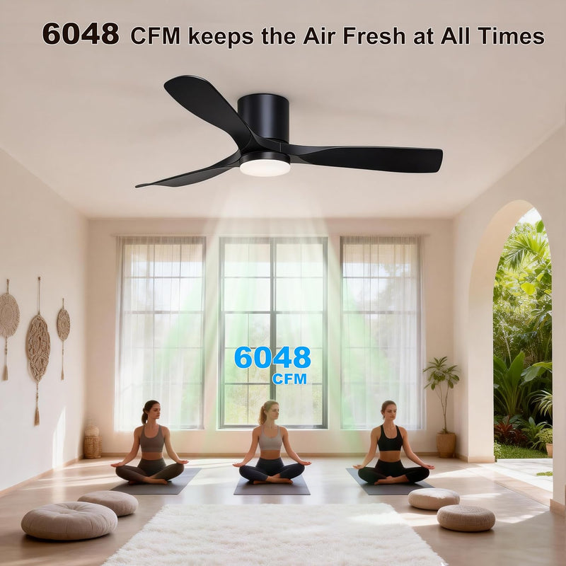52inch Ceiling Fans with Lights and Remote Smart