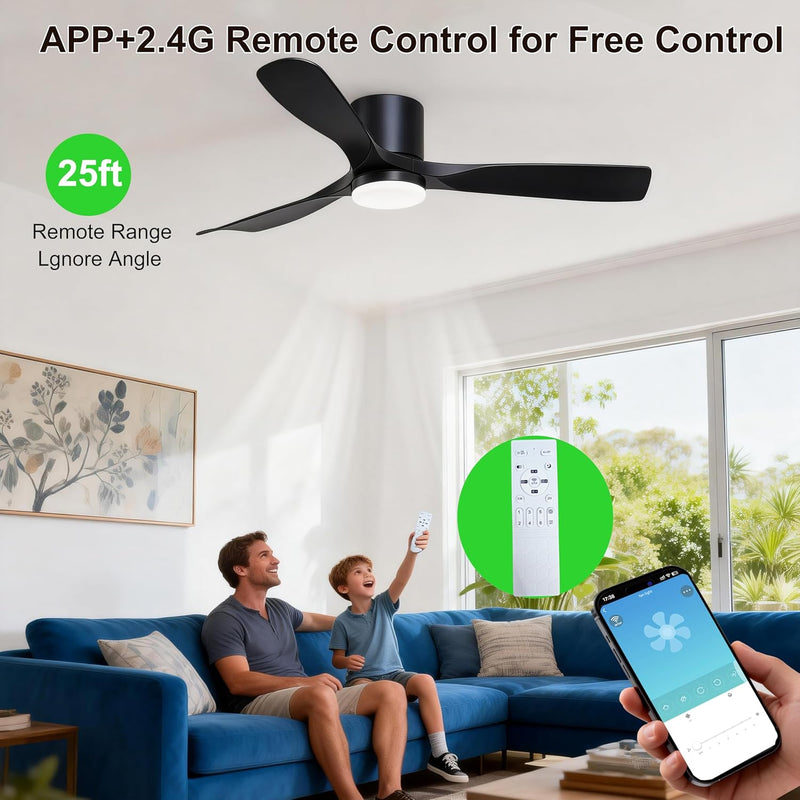52inch Ceiling Fans with Lights and Remote Smart