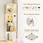 55.1 " Corner Wood Bookcase with Body Sensor