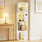 55.1 " Corner Wood Bookcase with Body Sensor