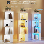 55.1 " Corner Wood Bookcase with Body Sensor