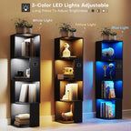 55.1 " Corner Wood Bookcase with Body Sensor