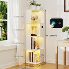 55.1 " Corner Wood Bookcase with Body Sensor