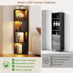 55.1 " Corner Wood Bookcase with Body Sensor
