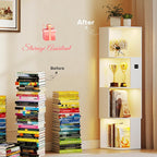 55.1 " Corner Wood Bookcase with Body Sensor